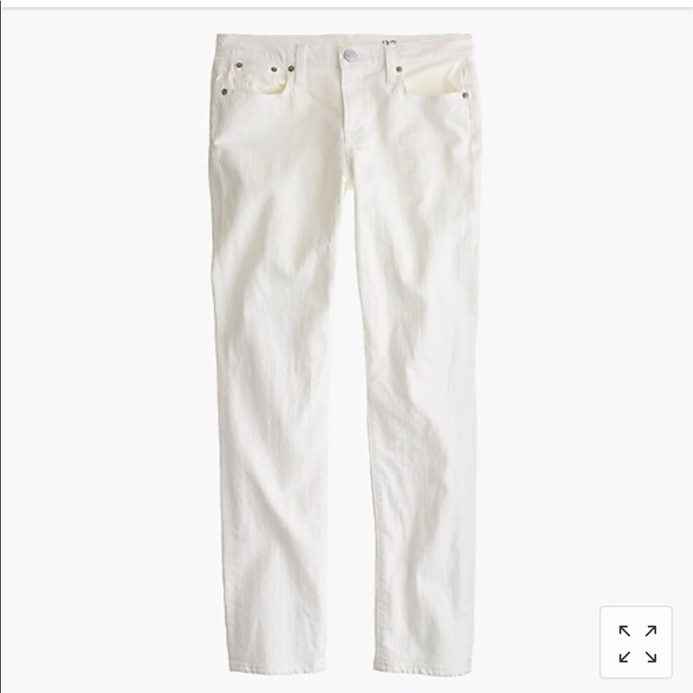 J Crew white jeans- slim broken in boyfriend